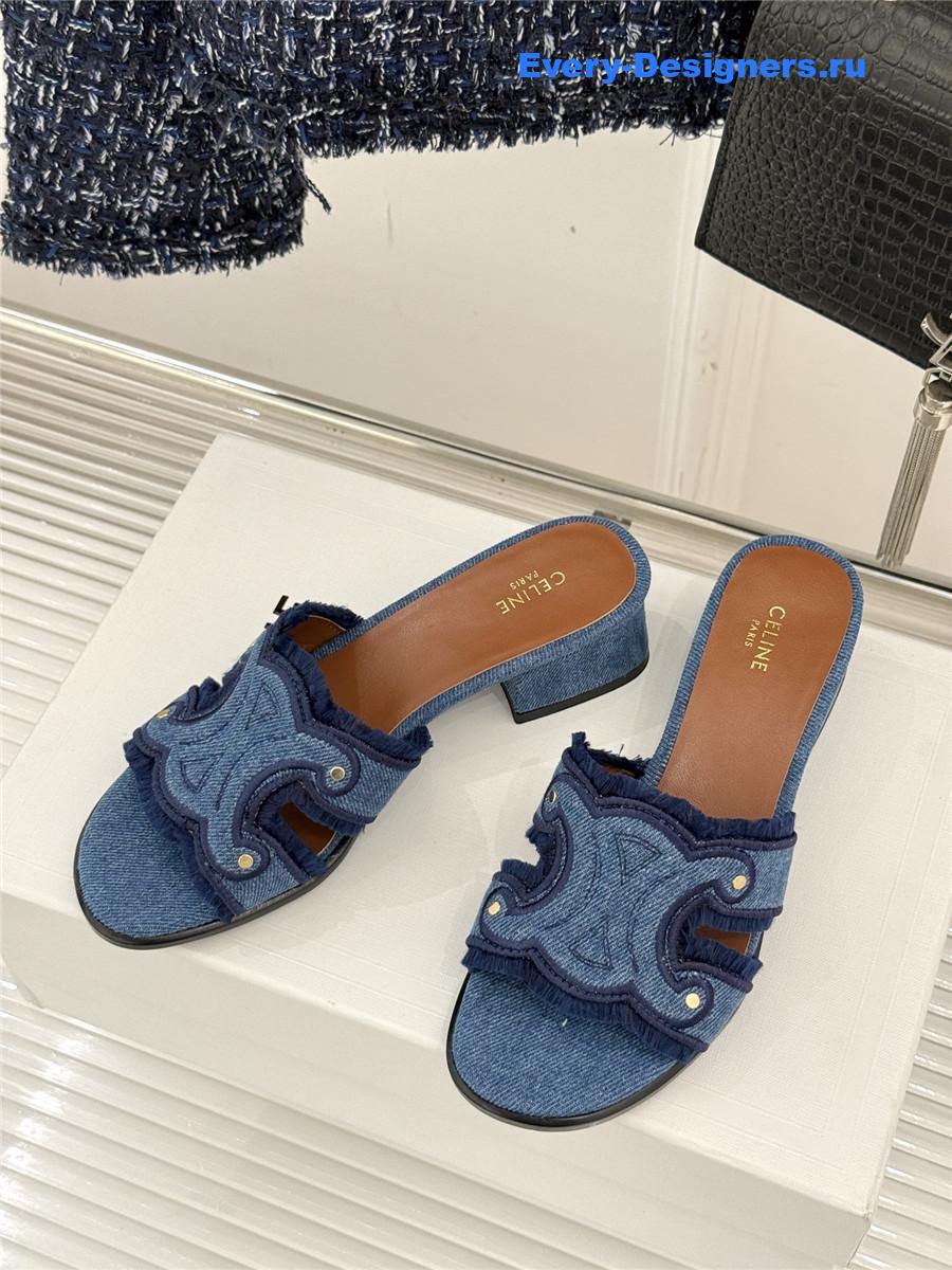 Ce1i*e denim fringed mules