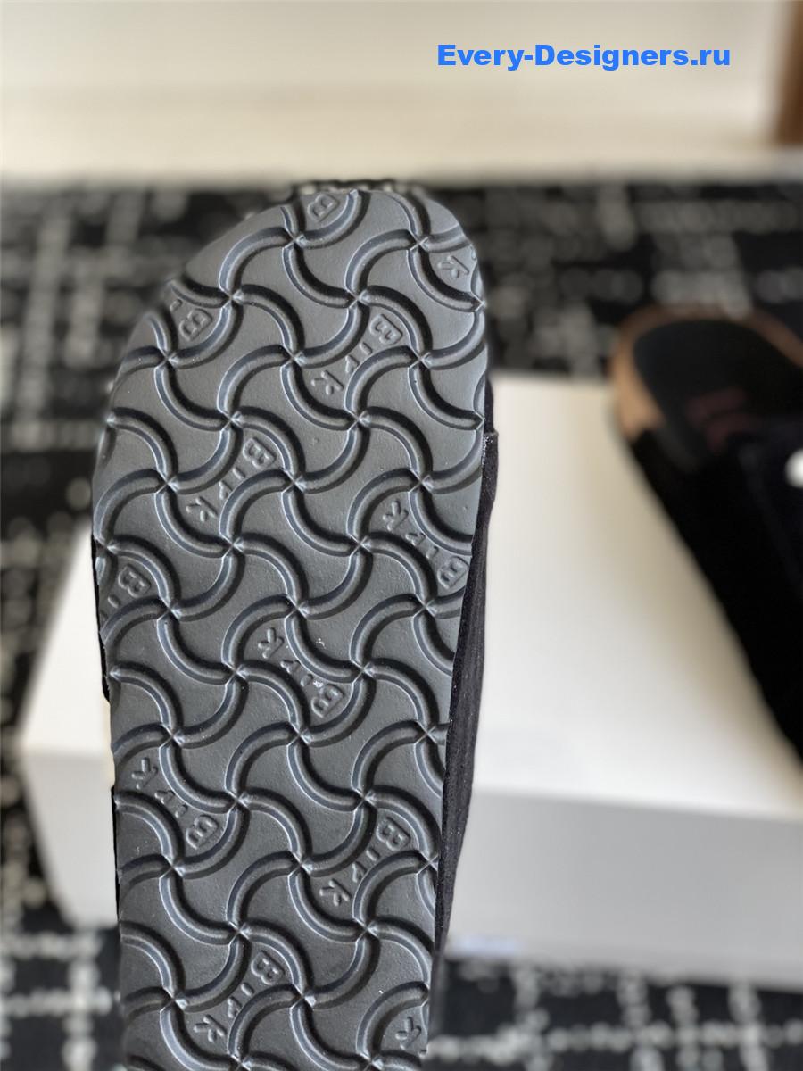 L0ew* logo black lace-up slides
