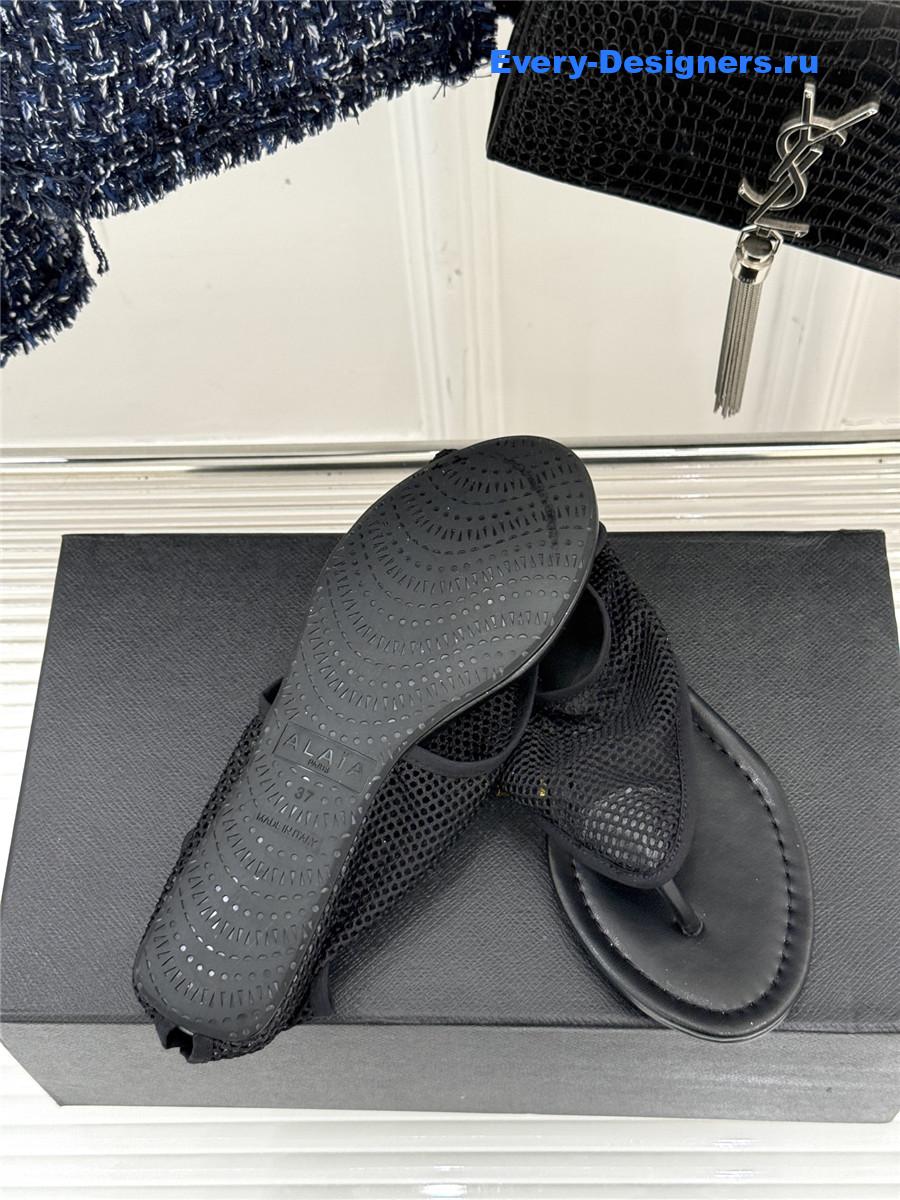 Alaïa Black Flex Mesh Sandals