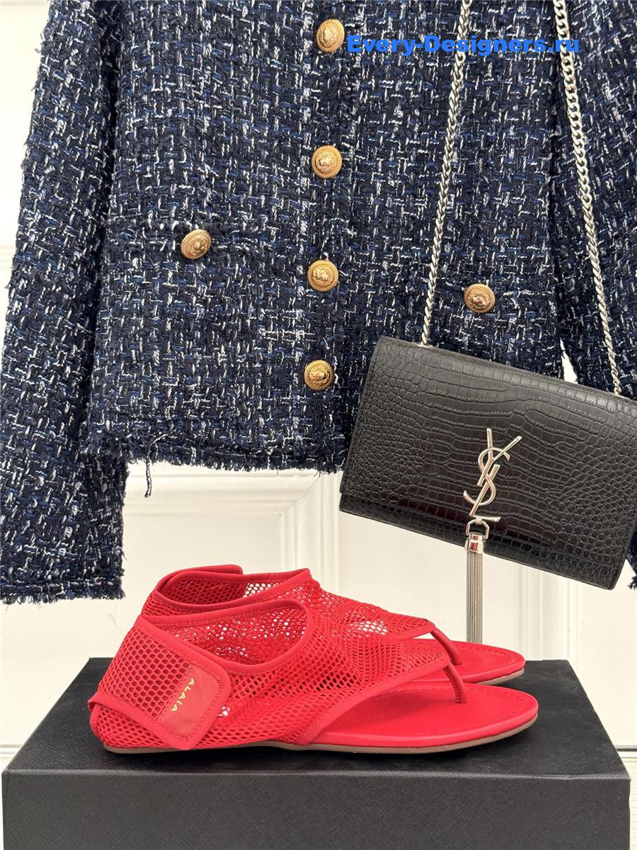 Alaïa Red Flex Mesh Sandals