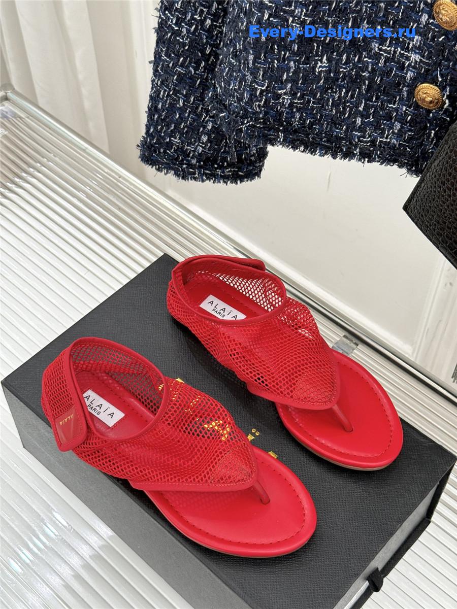 Alaïa Red Flex Mesh Sandals