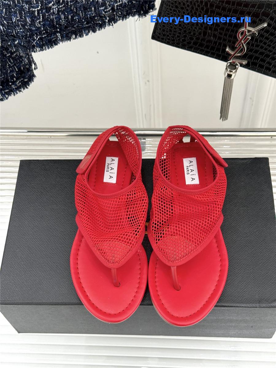 Alaïa Red Flex Mesh Sandals