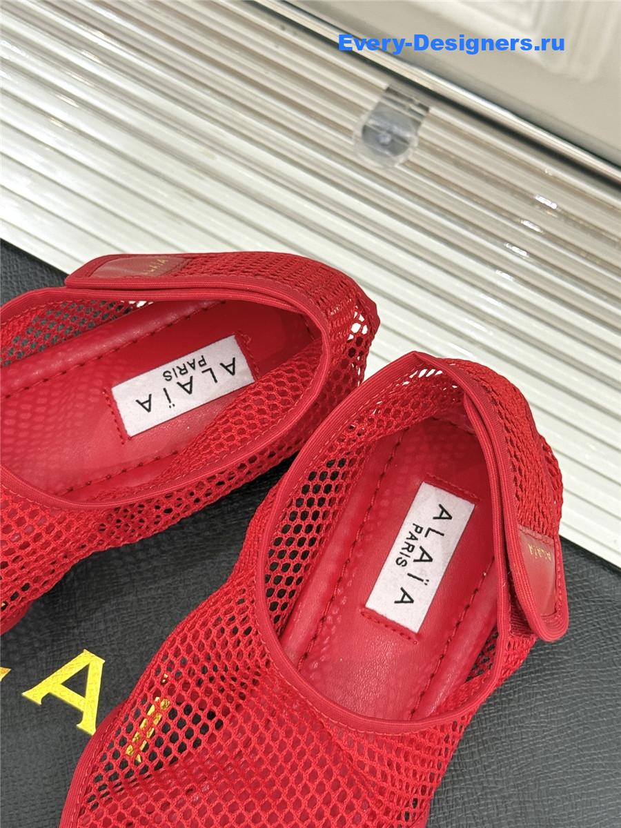 Alaïa Red Flex Mesh Sandals