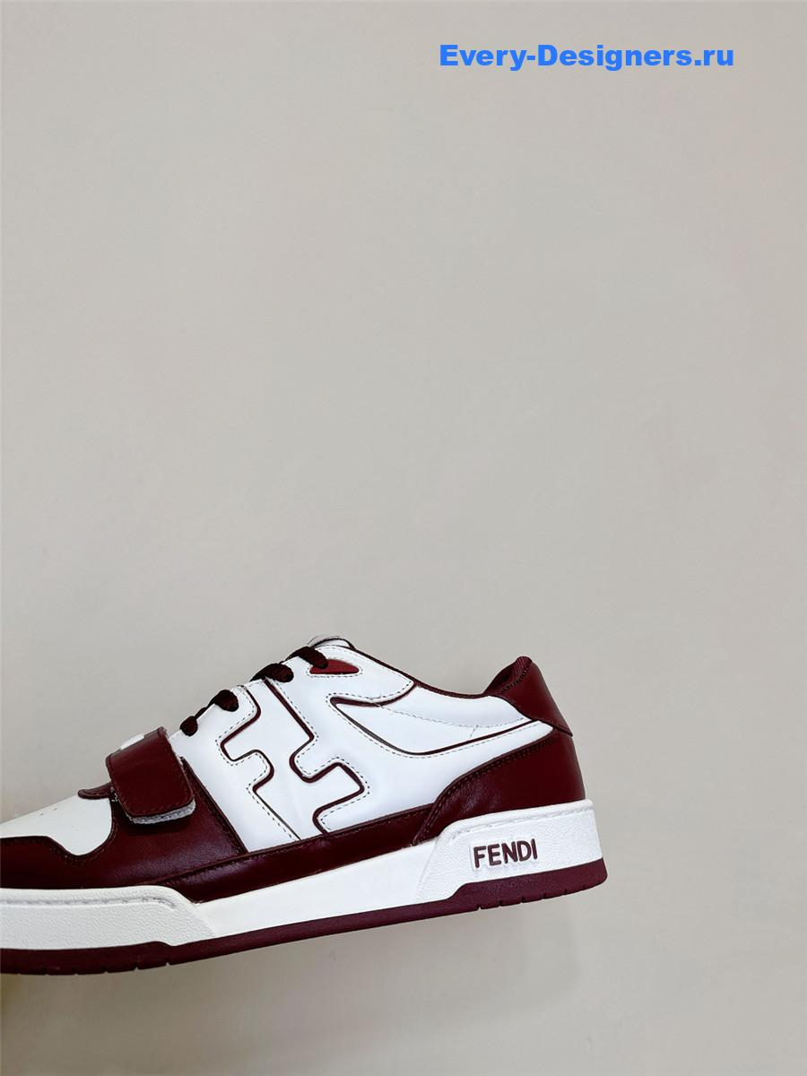 F**di match burgundy platform sneakers