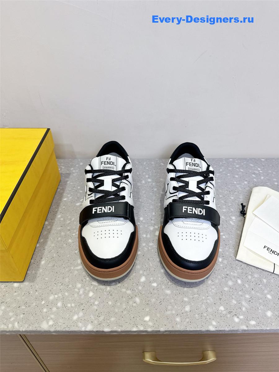 F**di match black leather sneakers