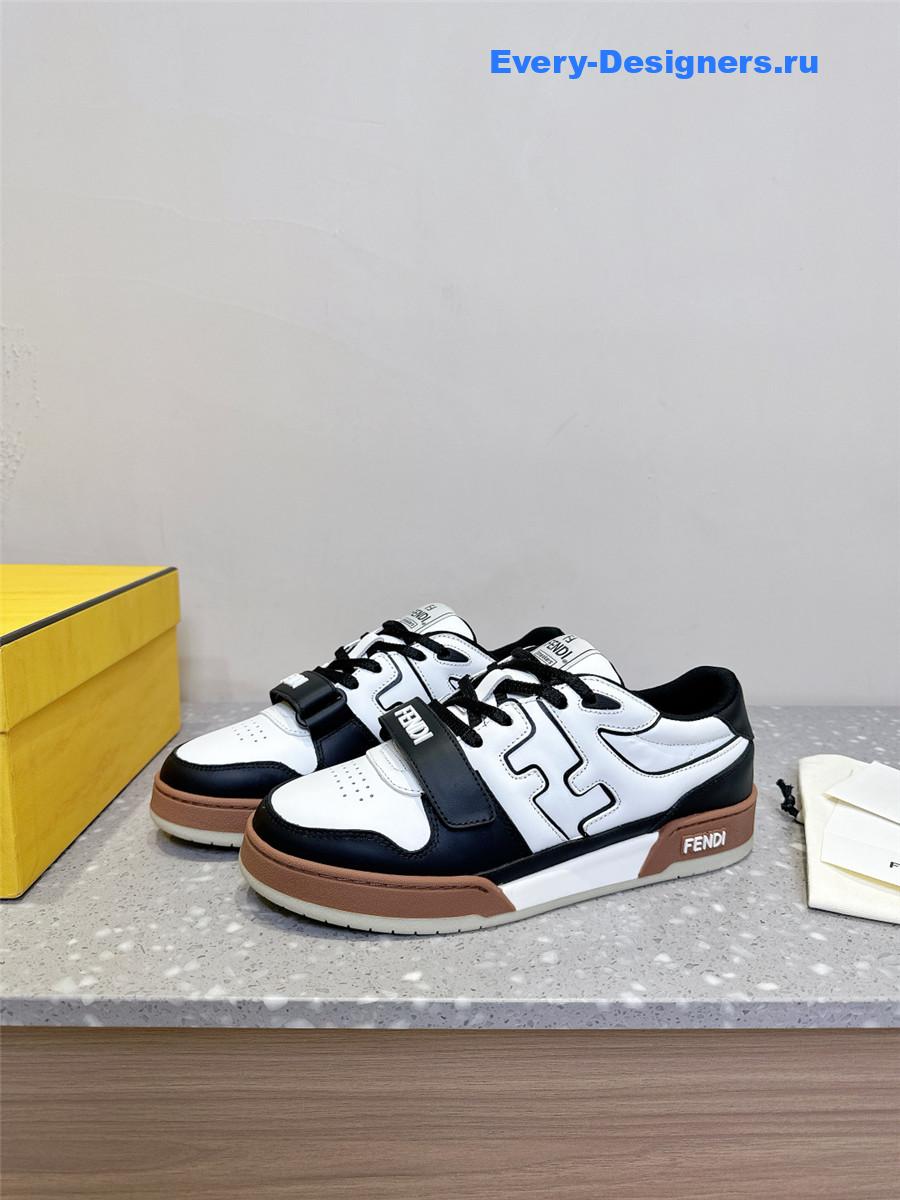 F**di match black leather sneakers