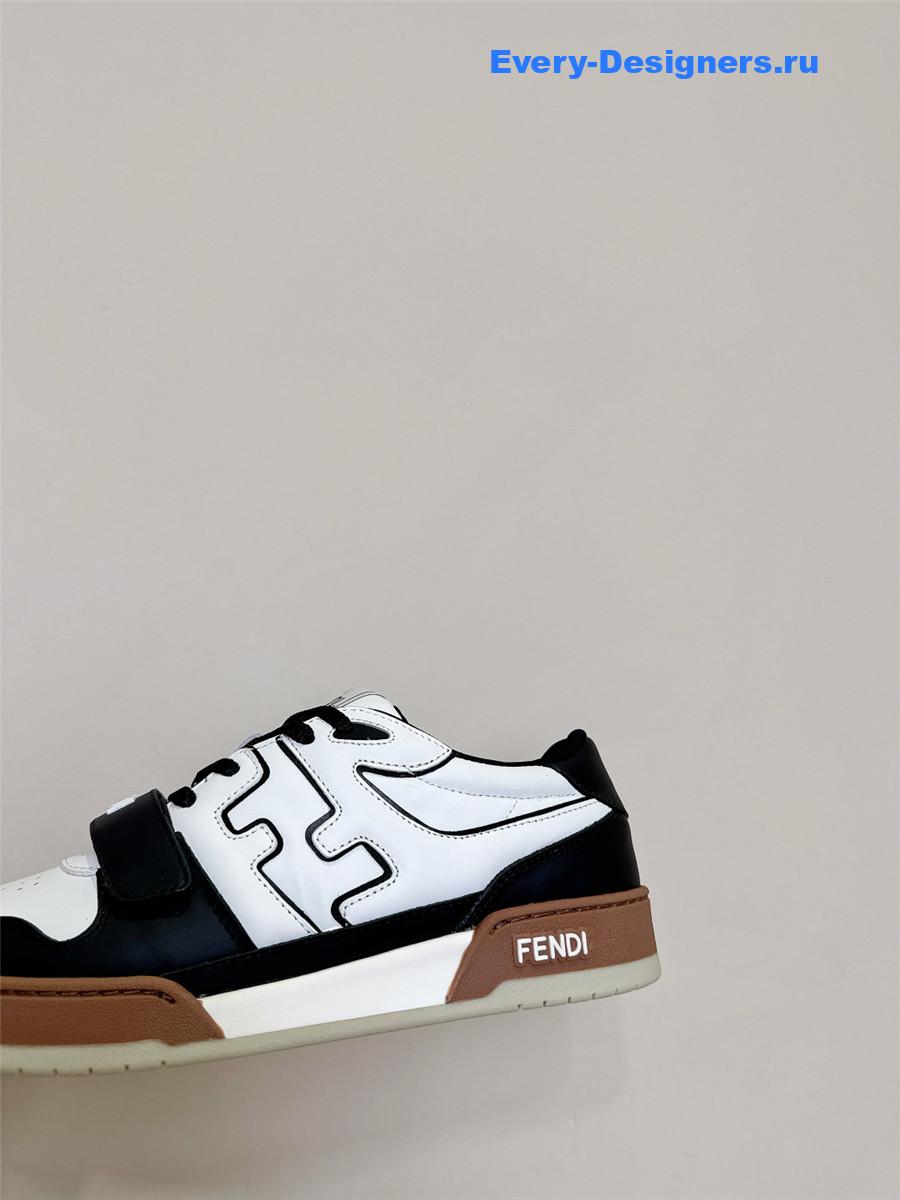 F**di match black leather sneakers