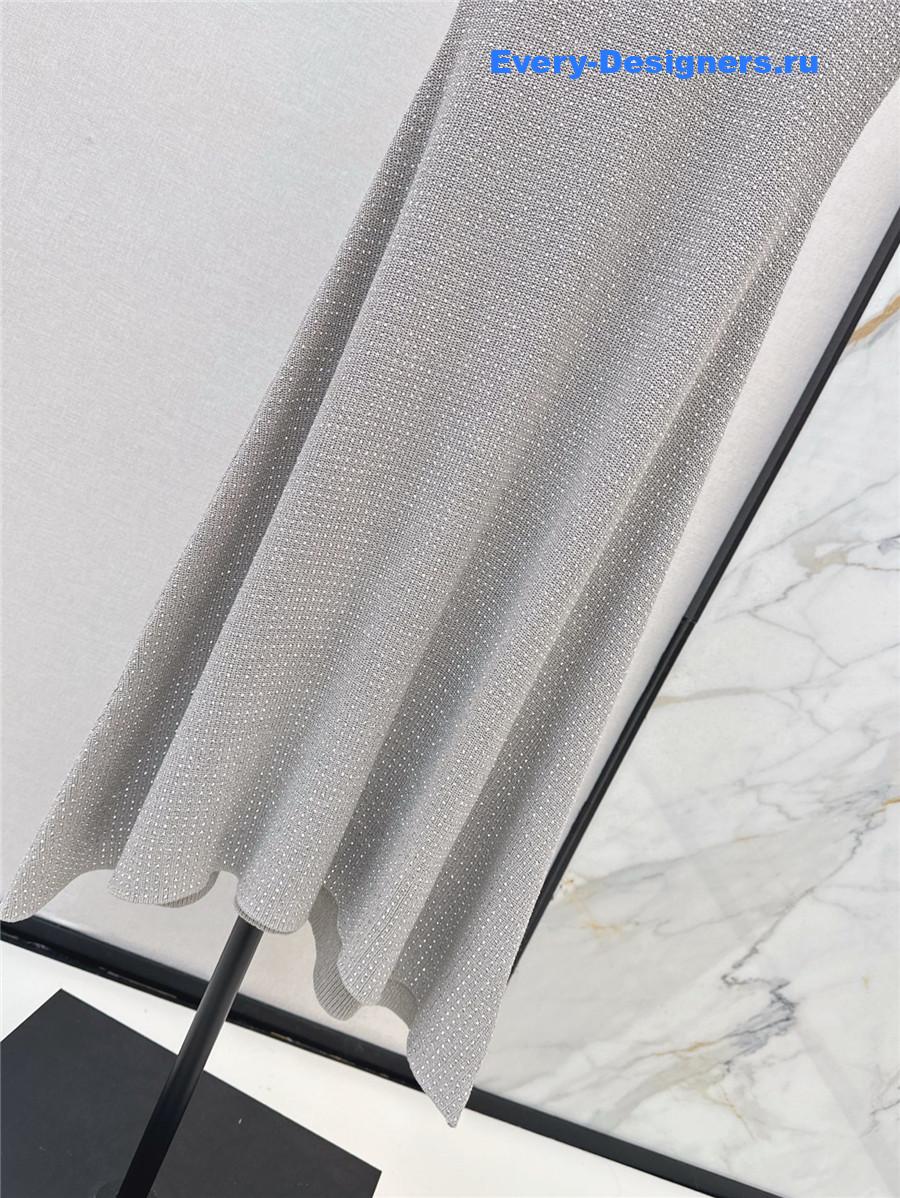 Balmain Gray Knit Vest Dress