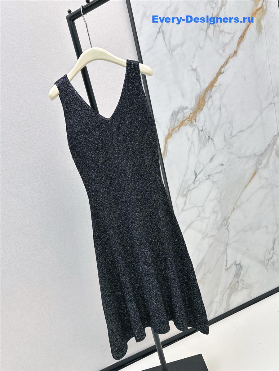 Balmain Black Knit Vest Dress