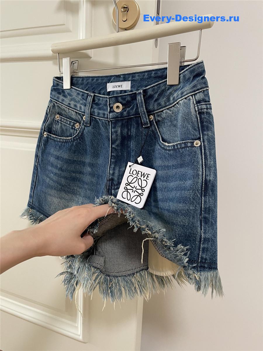 L0ew* anagram denim shorts