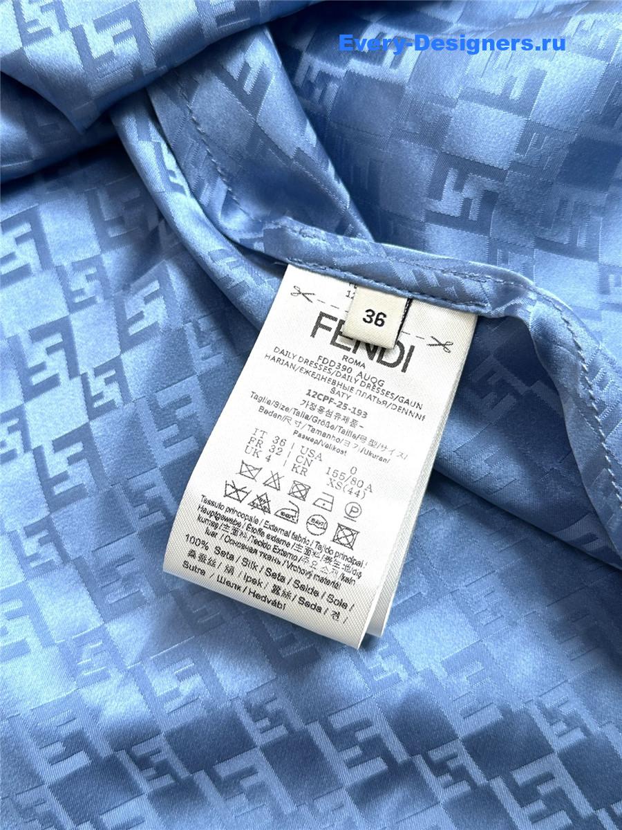 F**di ff blue silk dress