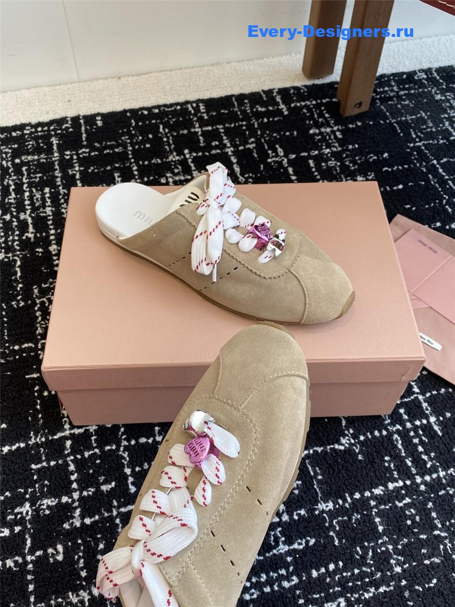 Miu Miu Brown Suede Mules