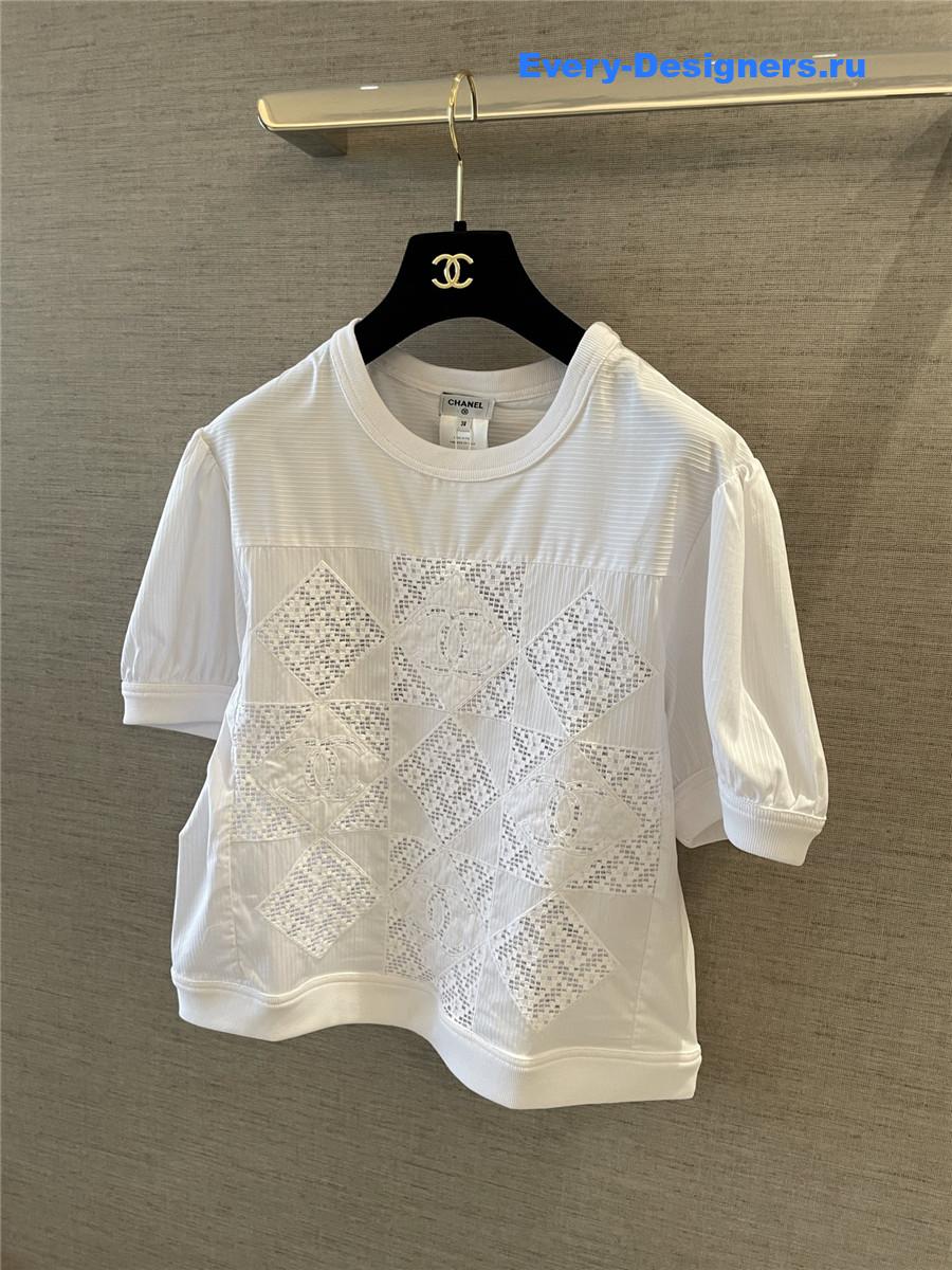 Ch**el white embroidered top