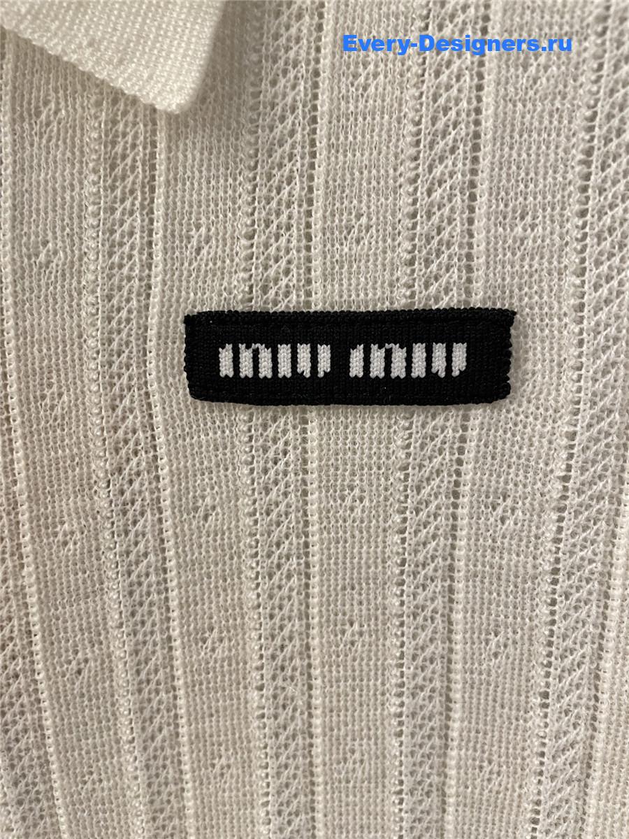 Miu Miu White Cashmere Polo Sweater