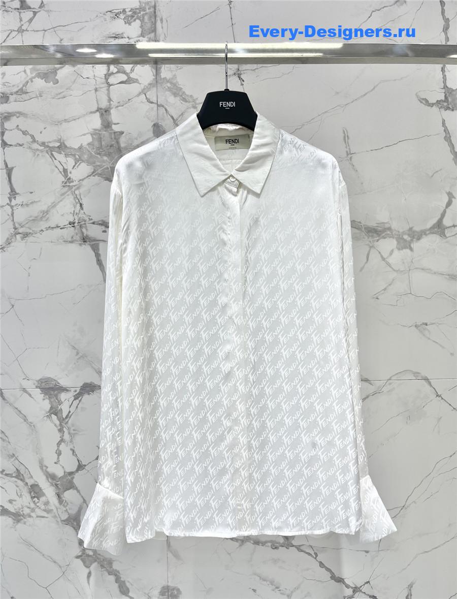 F**di logo print silk shirt set