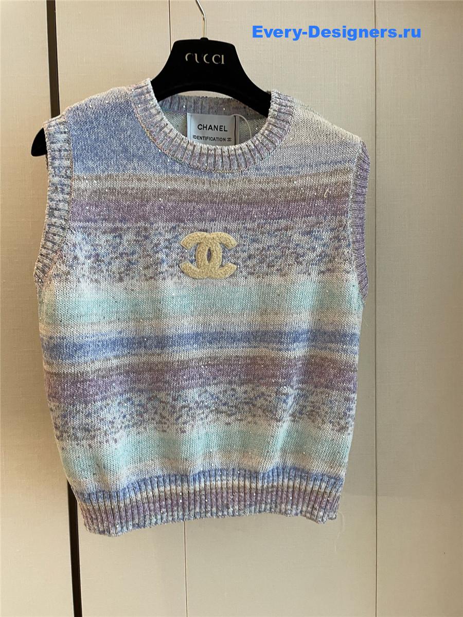 Ch**el rainbow sequin vest