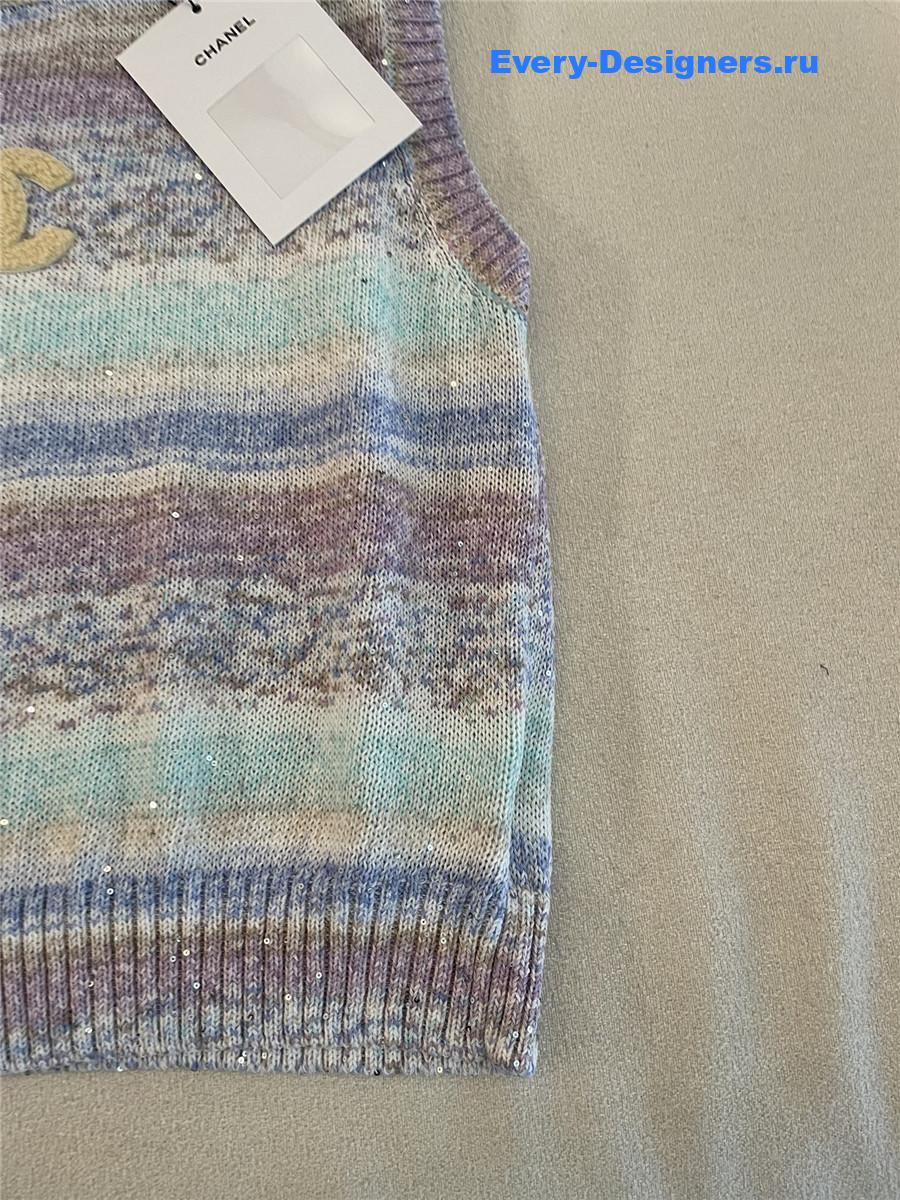 Ch**el rainbow sequin vest