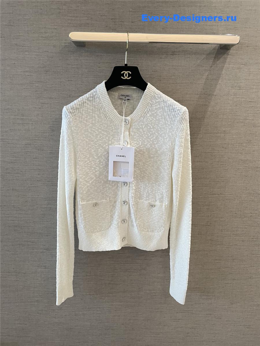 Ch**el coco beach white cardigan