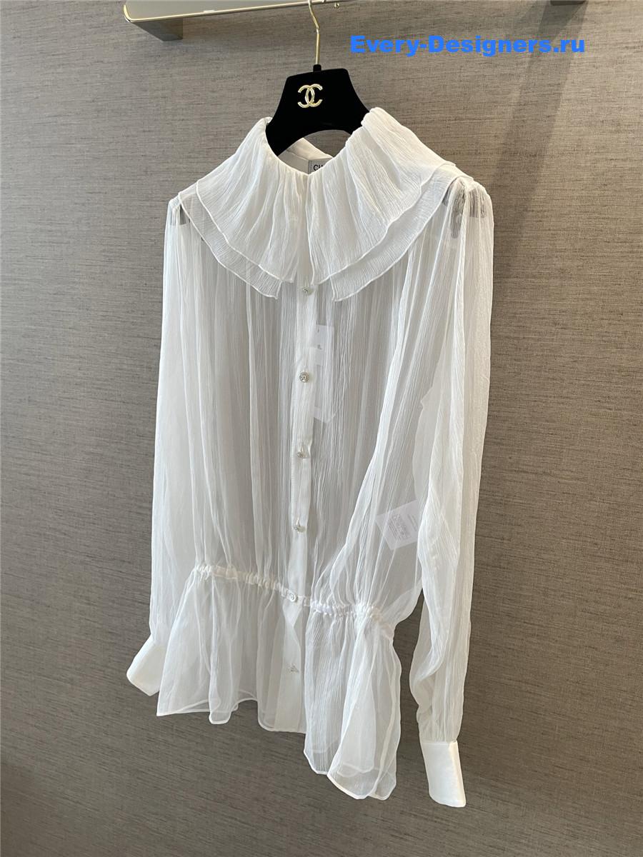 Ch**el silk muslin white blouse