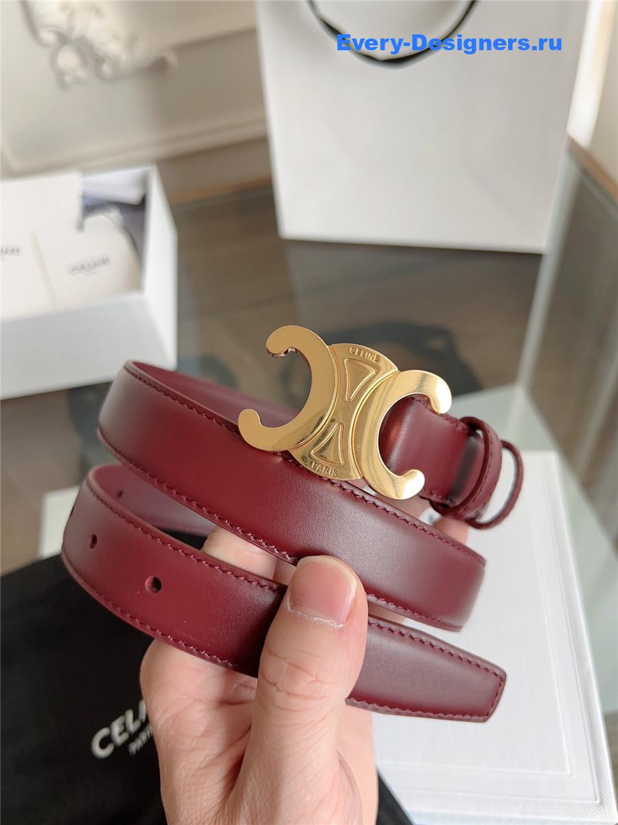 Ce1i*e classic burgundy leather belt