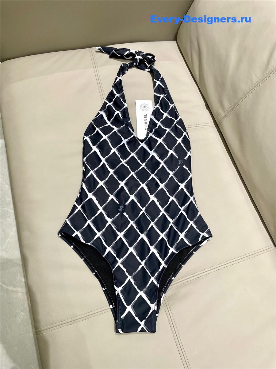 Ch**el coco beach one-piece black swimwear