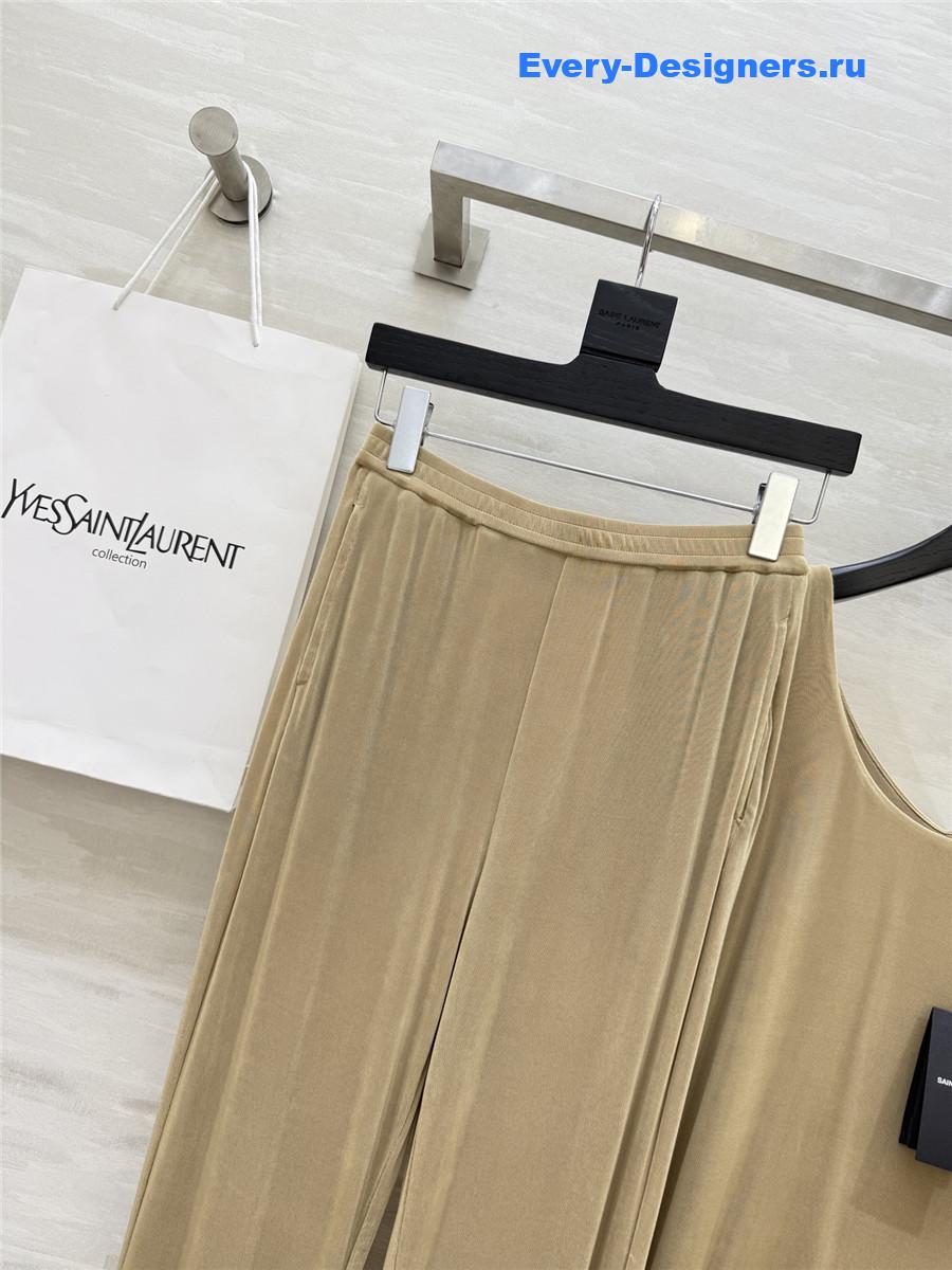 Sa1nt Lau*nt beige vest trouser suit