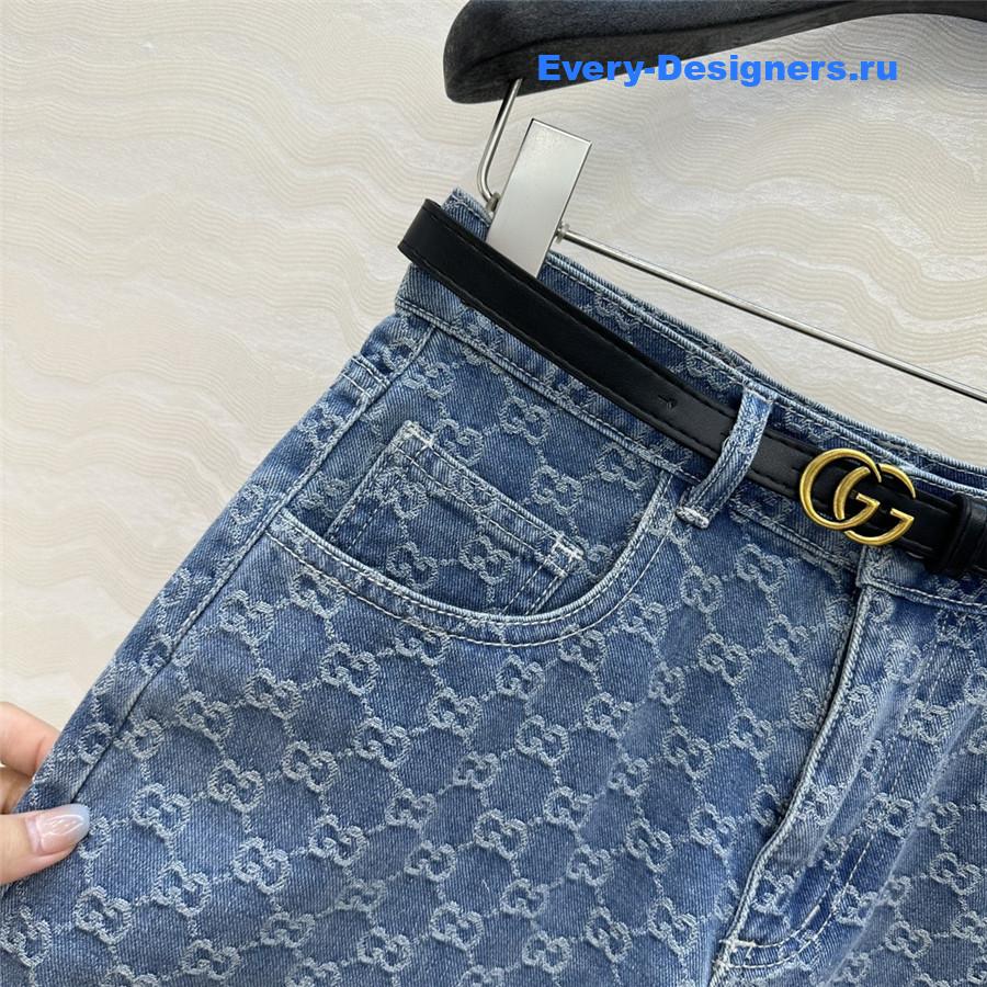 Gvc*1 gg jacquard denim shorts