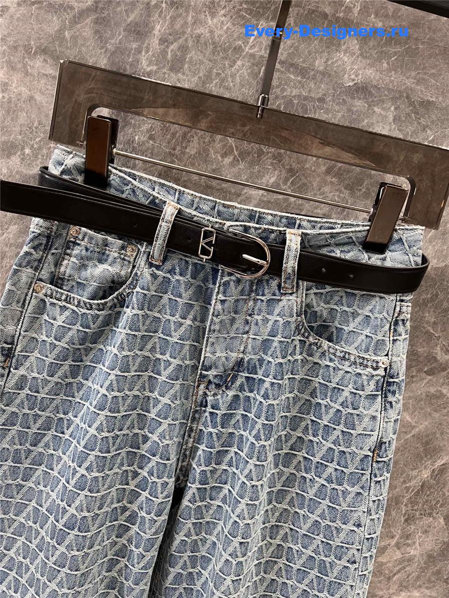 Va1e*ntin0 jacquard denim jeans