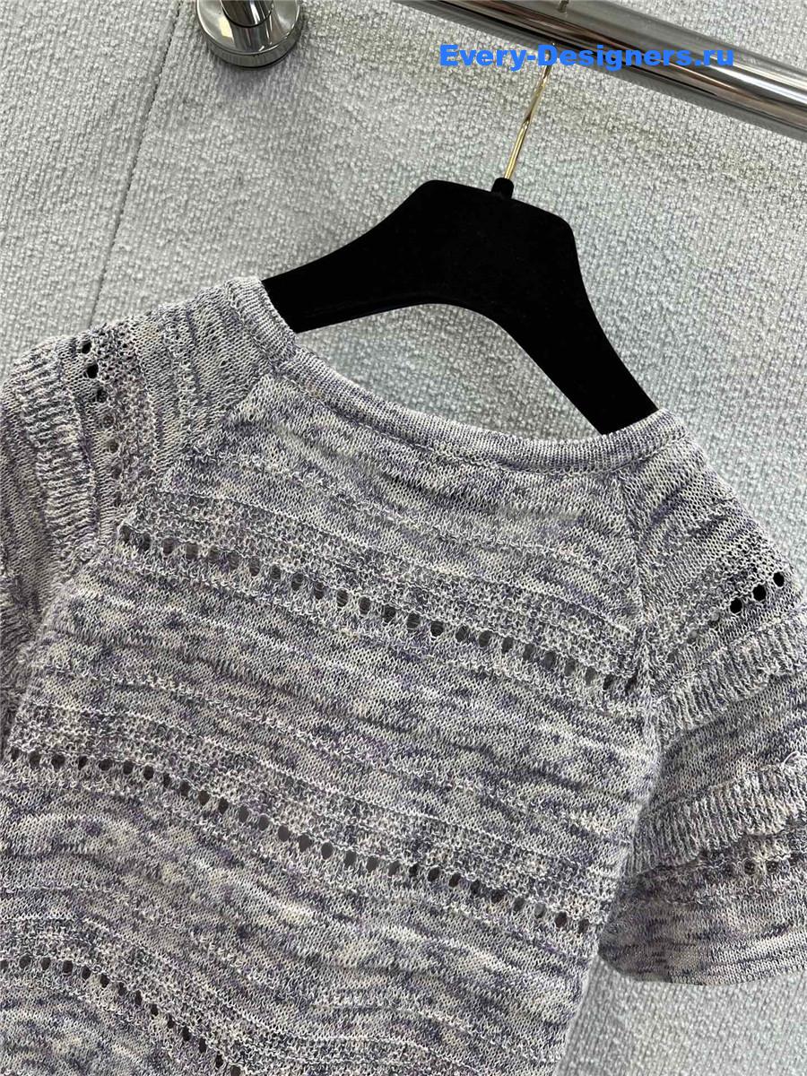 Ch**el gray striped knit top