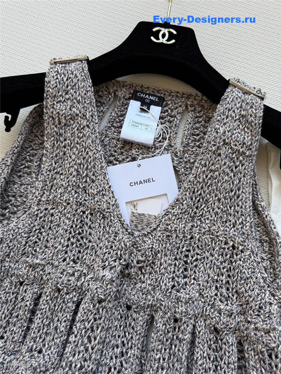 Ch**el grey hollow knit skirt