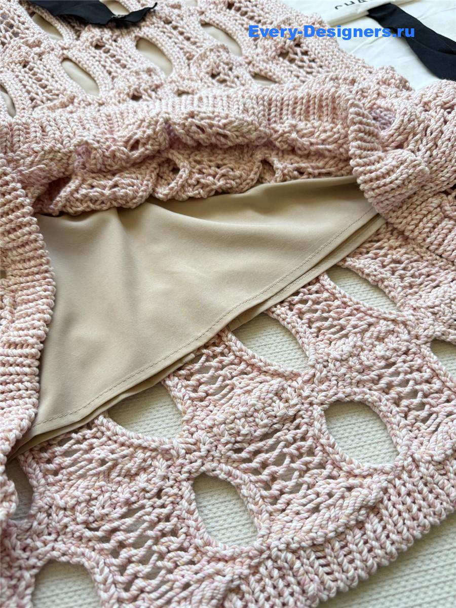 Ch**el pink hollow knit skirt
