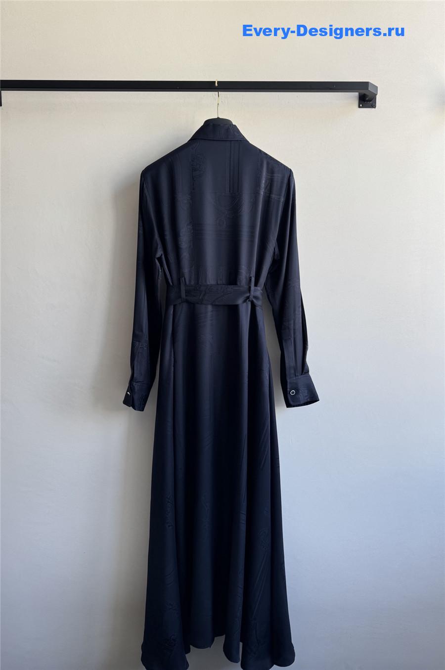 F**di navy silk midi dress