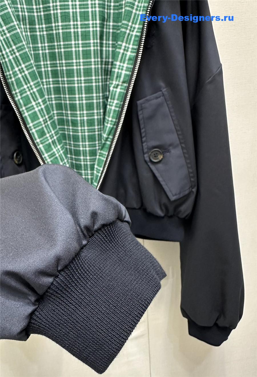 Miu Miu Navy Panama Cotton Jacket