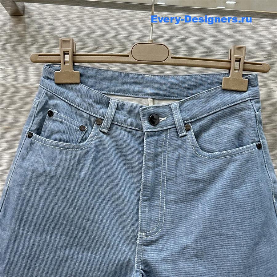 F**di ff embossed denim shorts