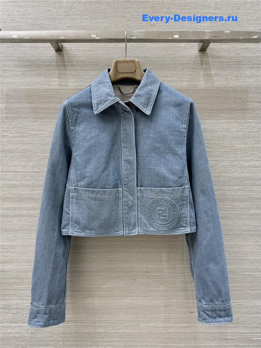 F**di ff embossed denim jacket