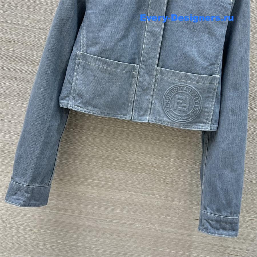 F**di ff embossed denim jacket