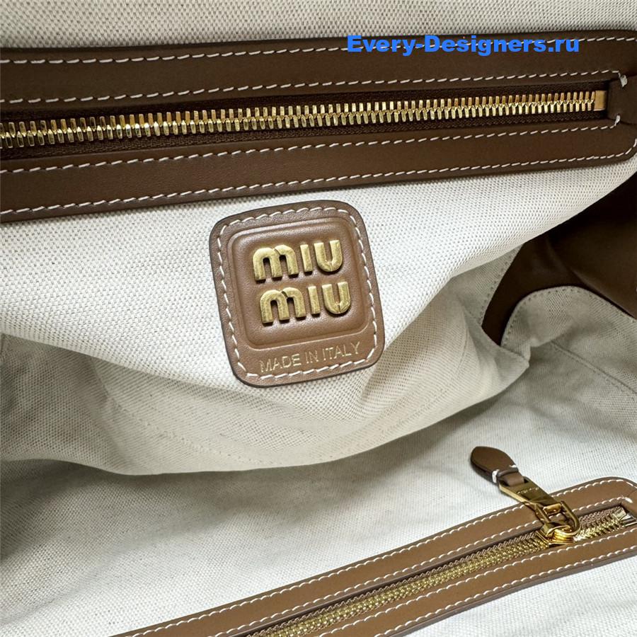 Miu Miu Beau Canvas and Leather Bag