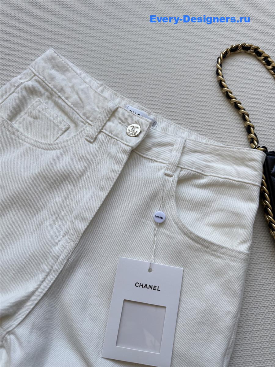 Ch**el cc logo wide-leg jeans