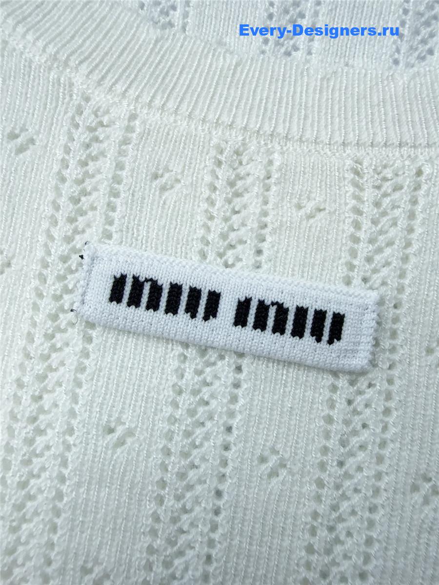 Miu Miu White Short-Sleeve Top