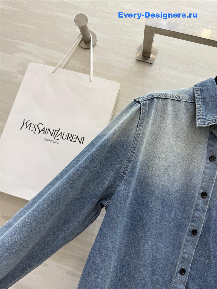Sa1nt Lau*nt gradient denim shirt