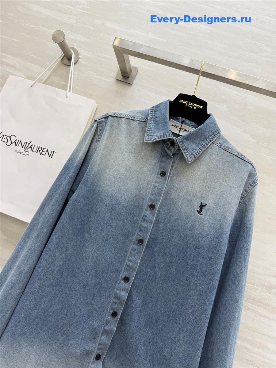Sa1nt Lau*nt gradient denim shirt