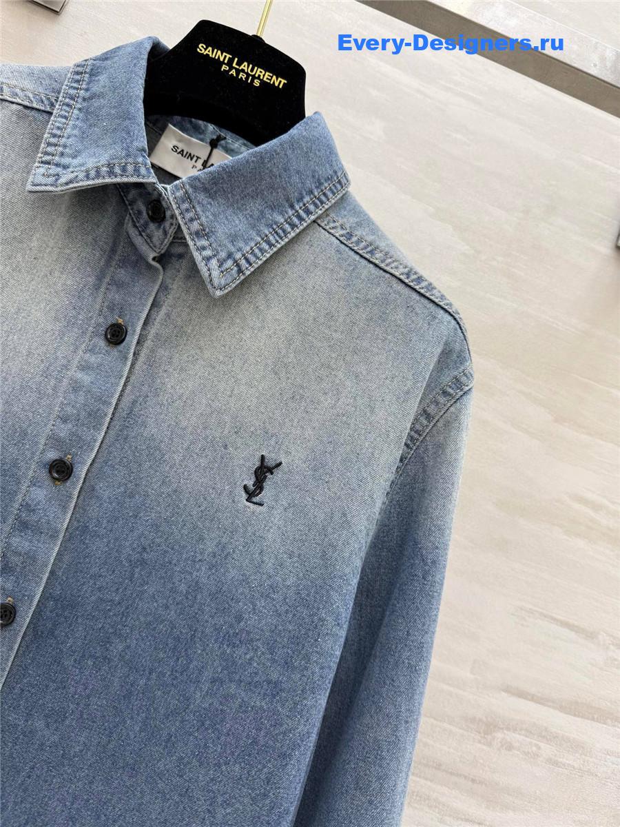 Sa1nt Lau*nt gradient denim shirt