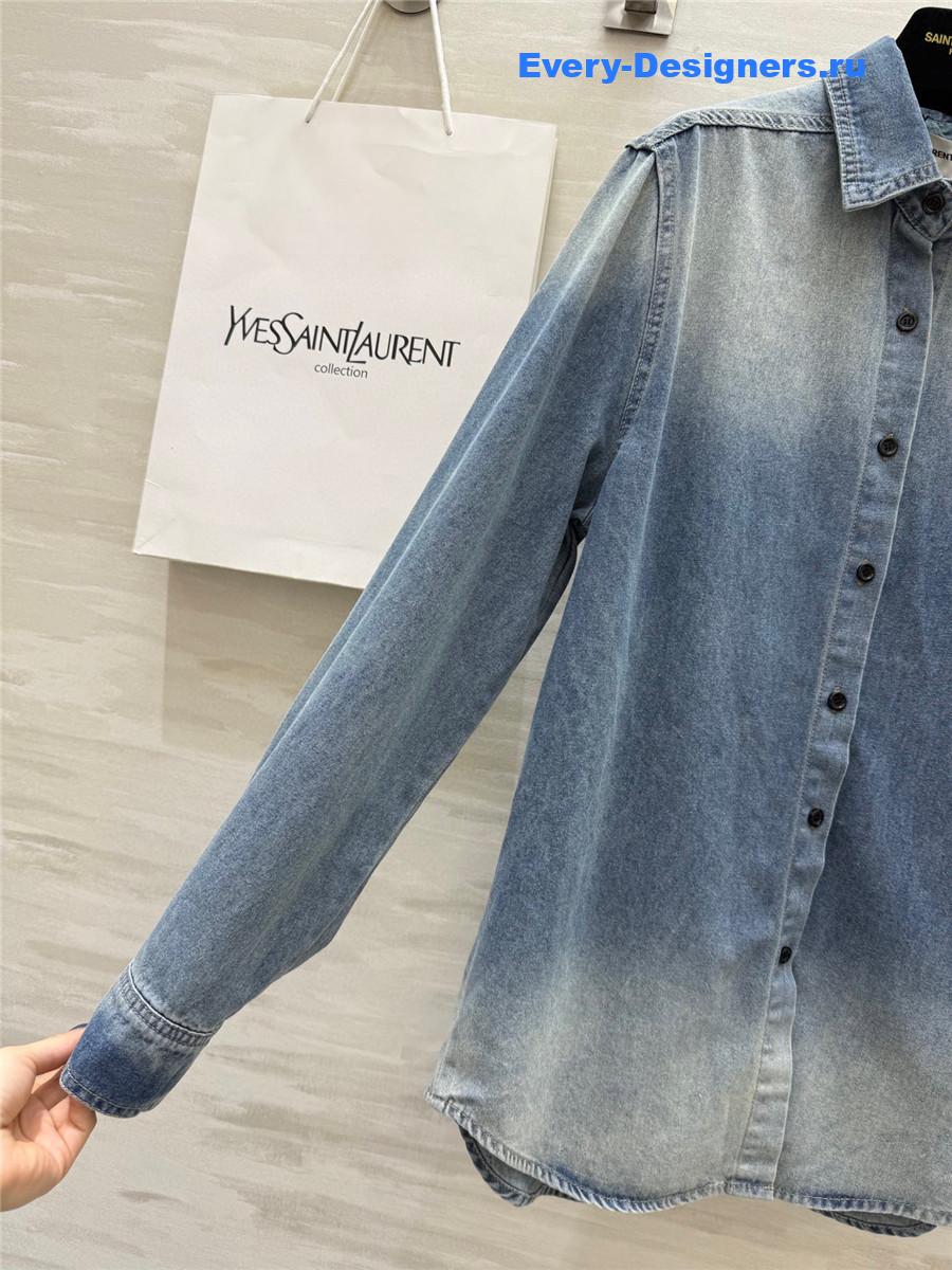 Sa1nt Lau*nt gradient denim shirt
