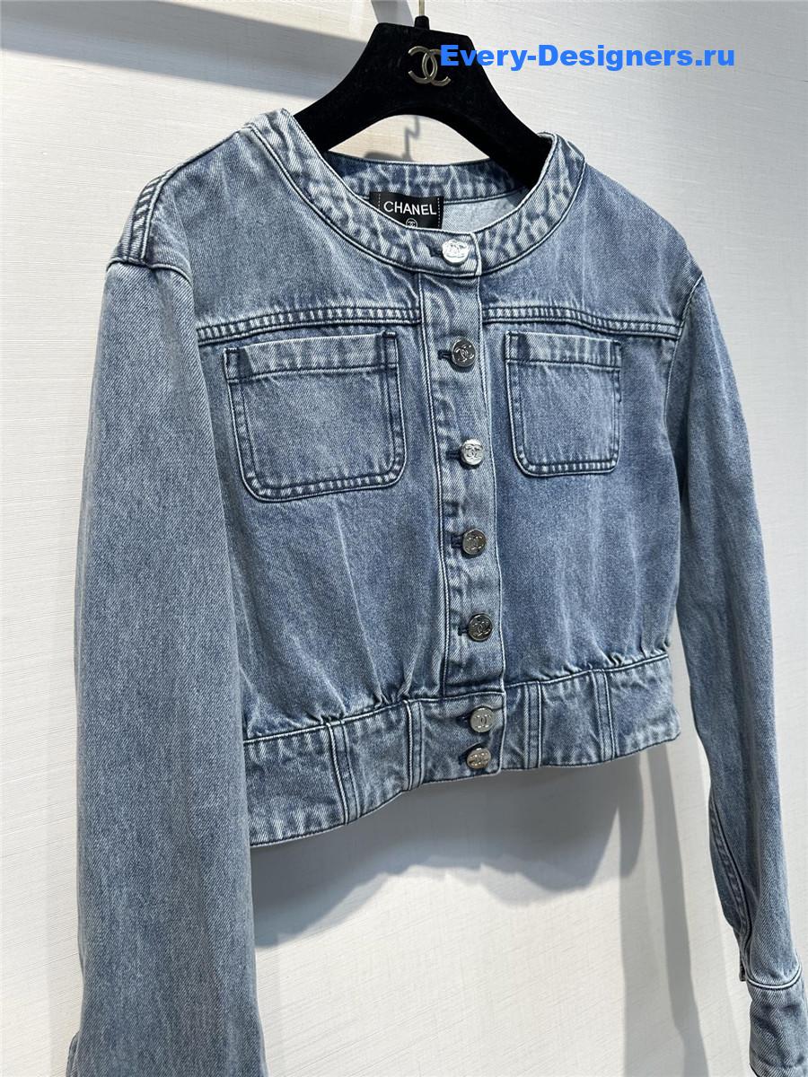 Ch**el cropped denim jacket