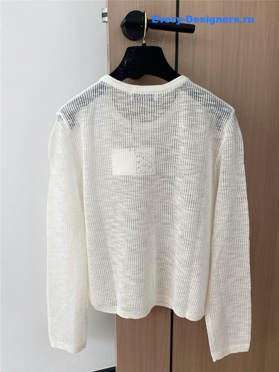 L0ew* embroidered hollow long sleeve