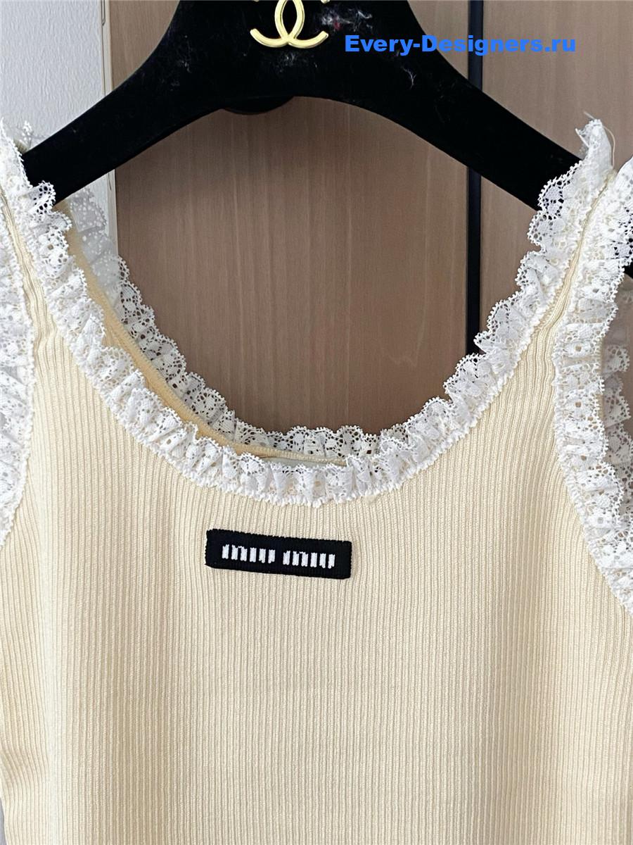 Miu Miu Beige Lace Vest