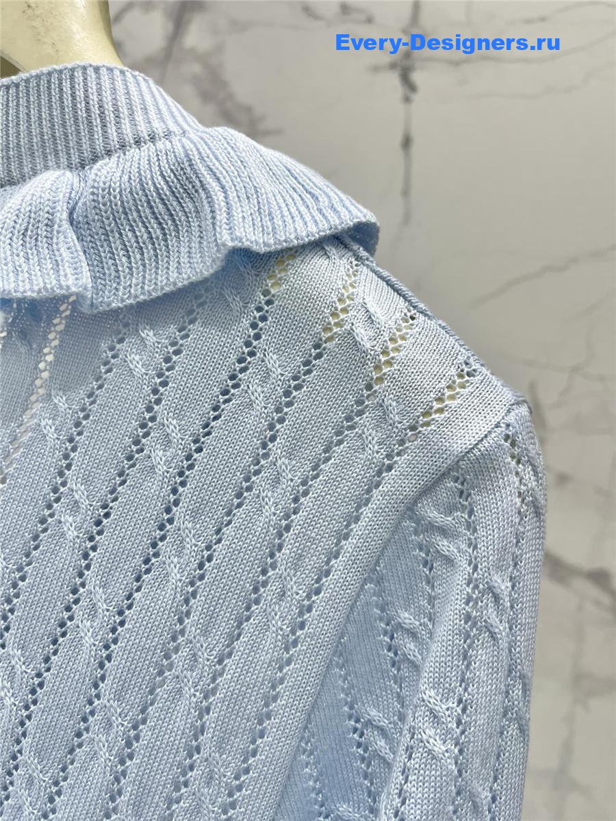 L0ew* ruffled hollow knit cardigan