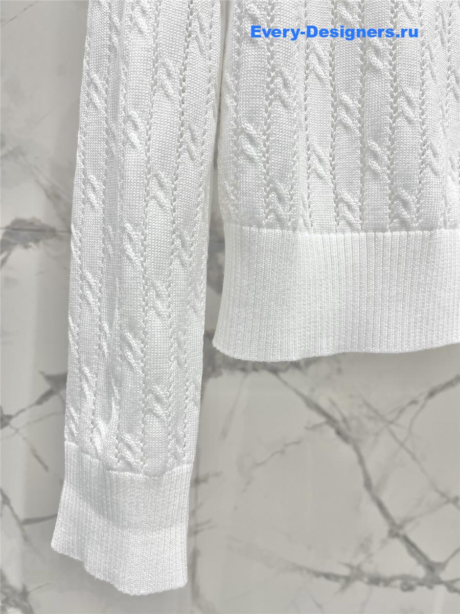 L0ew* white ruffled knit cardigan