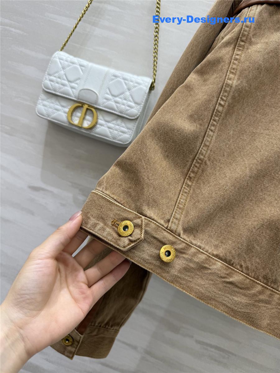 Miu Miu Patchwork Leather Denim Jacket
