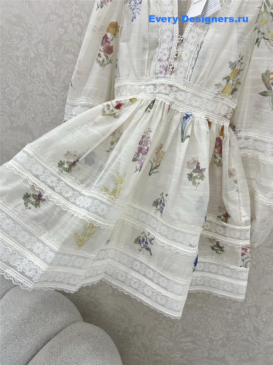 Zimm Printed Lantern Sleeve Dress